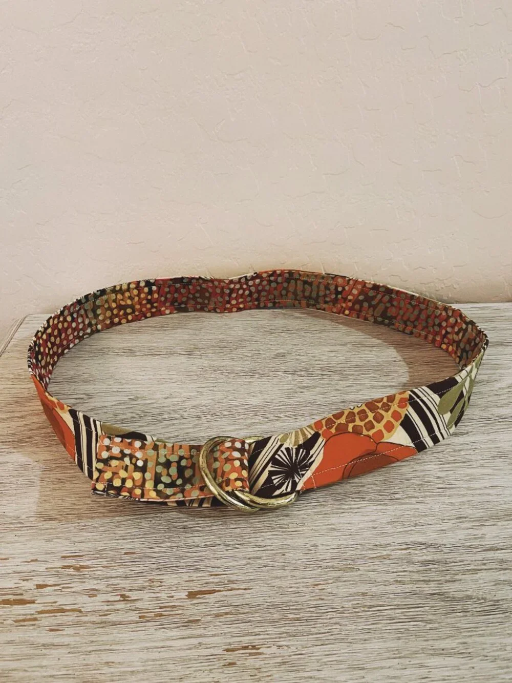 Belly Loops Fabric Belt Floral Dot Multi Brown Orange